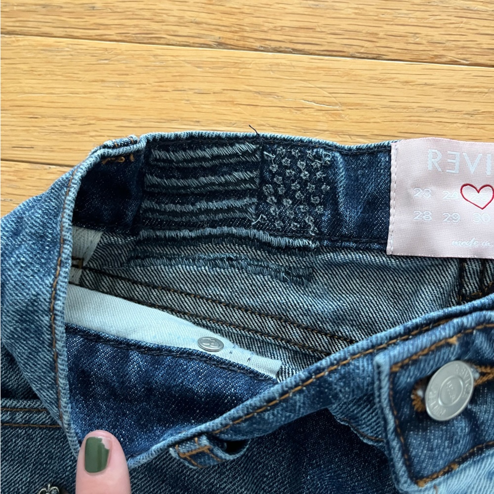 Revice Patchwork Love At First Sight Button Fly J… - image 5